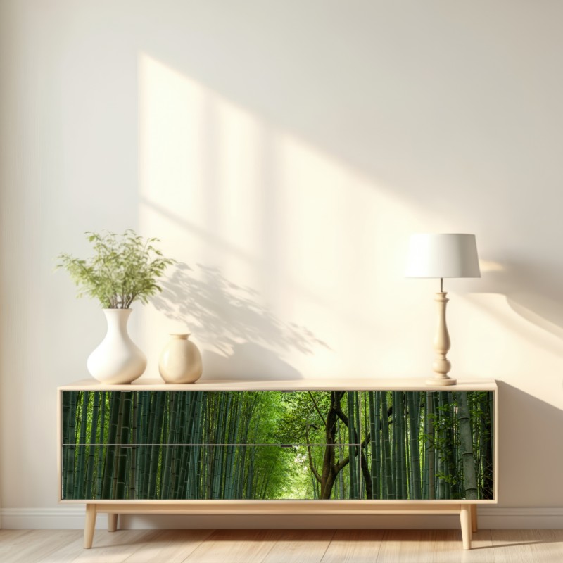Naklejka repozycjonowalna spokojna alejka w bambusowym gaju – Wallissimo® Naklejka repozycjonowalna spokojna alejka w bambusowym gaju – Wallissimo®