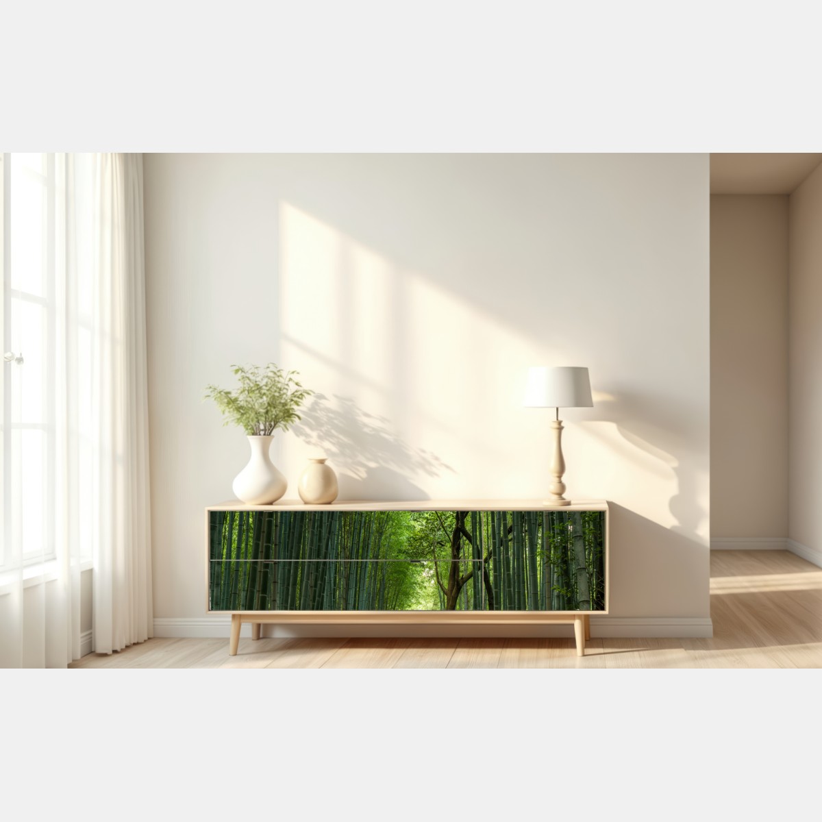 Naklejka repozycjonowalna spokojna alejka w bambusowym gaju – Wallissimo® Naklejka repozycjonowalna spokojna alejka w bambusowym gaju – Wallissimo®