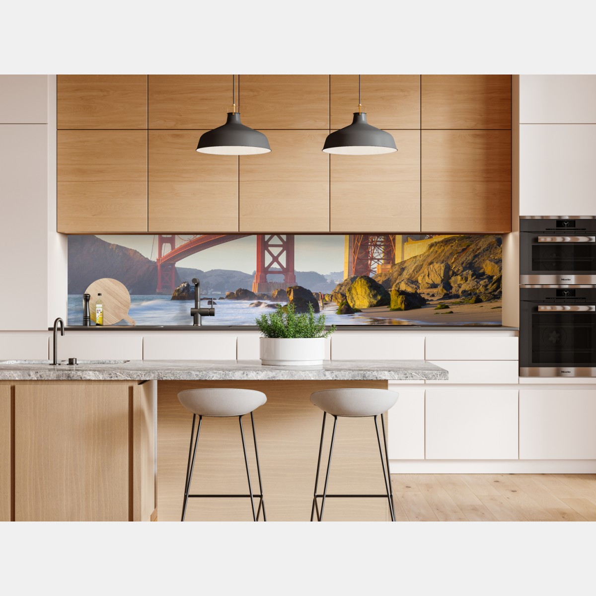 Naklejka repozycjonowalna most Golden Gate odbicie na brzegu – Wallissimo® Naklejka repozycjonowalna most Golden Gate odbicie na brzegu – Wallissimo®