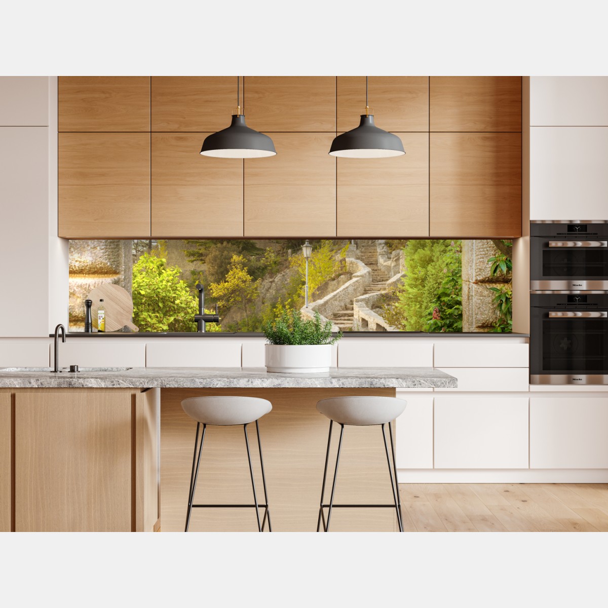 Naklejka repozycjonowalna słoneczna ścieżka ogrodowa prowadząca do zamku – Wallissimo® Naklejka repozycjonowalna słoneczna ścieżka ogrodowa prowadząca do zamku – Wallissimo®