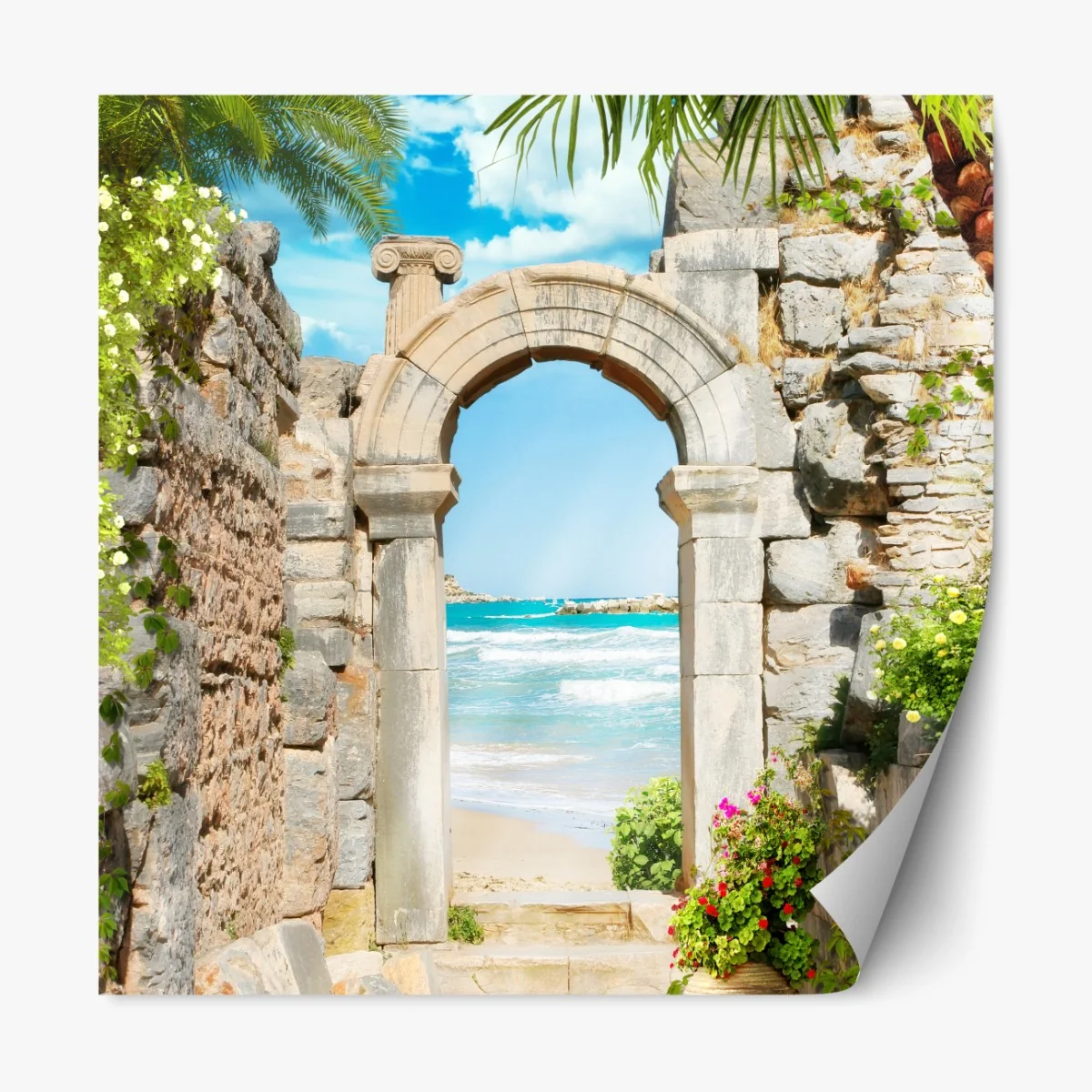 Naklejka repozycjonowalna słoneczny łuk prowadzący do morza – Wallissimo® Naklejka repozycjonowalna słoneczny łuk prowadzący do morza – Wallissimo®