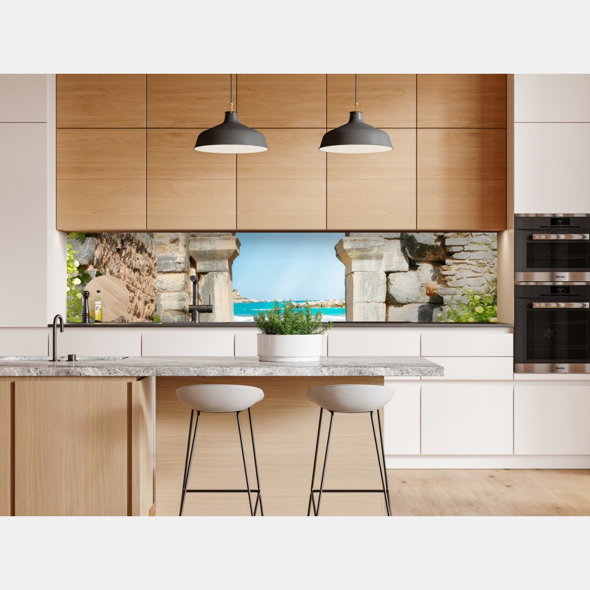 Naklejka repozycjonowalna słoneczny łuk prowadzący do morza – Wallissimo® Naklejka repozycjonowalna słoneczny łuk prowadzący do morza – Wallissimo®