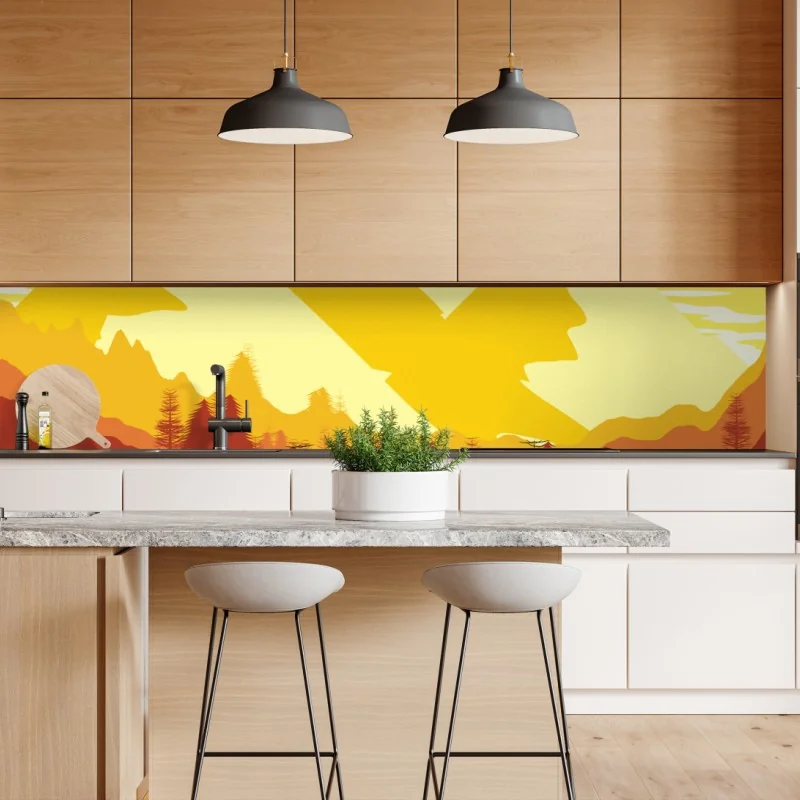 Naklejka repozycjonowalna delikatny akwarelowy wzór z liśćmi eukaliptusa – Wallissimo®