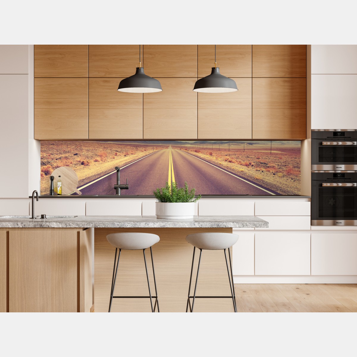 Naklejka repozycjonowalna vintageowa droga przez pustynię, Dolina Śmierci – Wallissimo® Naklejka repozycjonowalna vintageowa droga przez pustynię, Dolina Śmierci – Wallissimo®