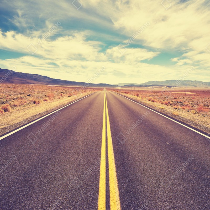 Naklejka repozycjonowalna vintageowa droga przez pustynię, Dolina Śmierci – Wallissimo® Naklejka repozycjonowalna vintageowa droga przez pustynię, Dolina Śmierci – Wallissimo®