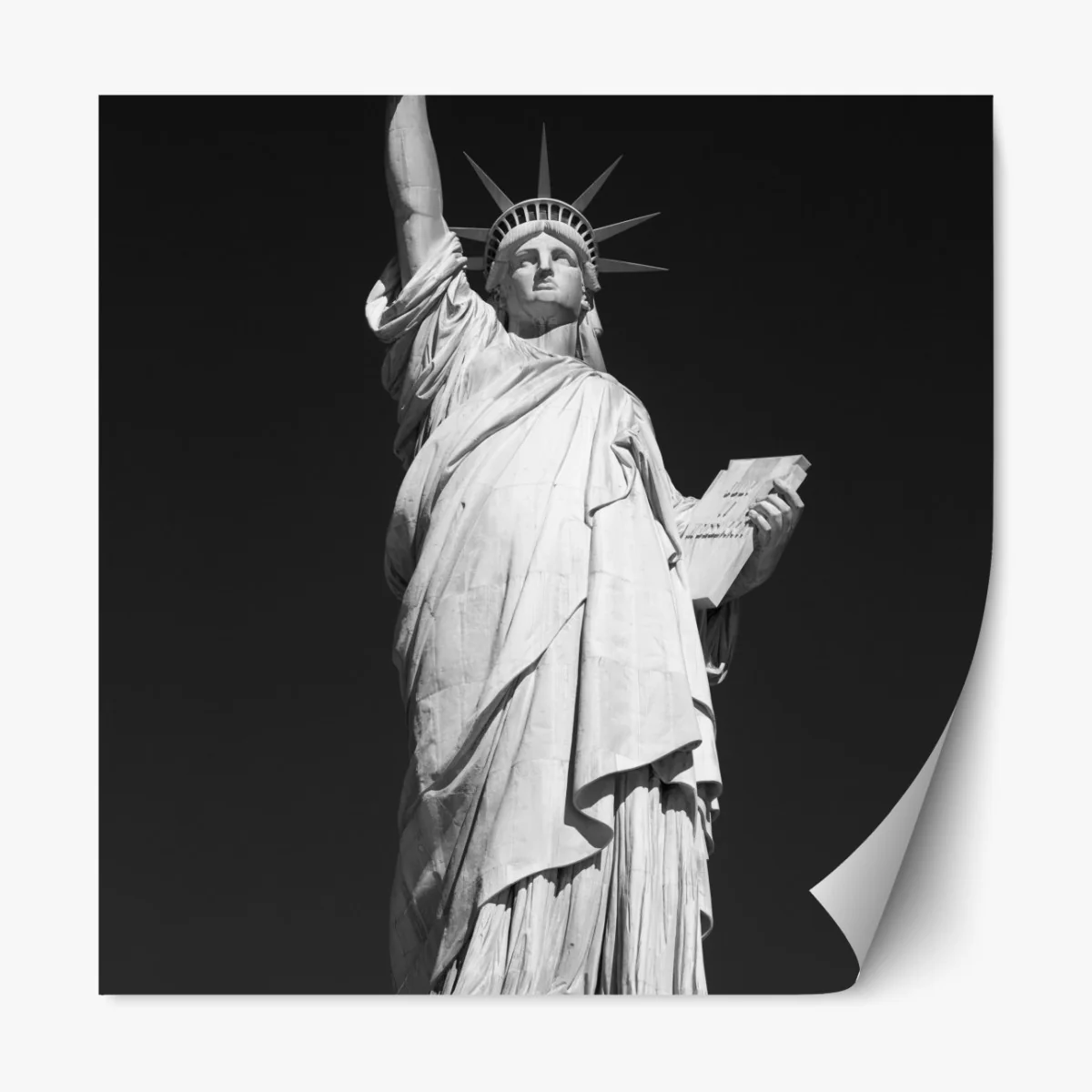Naklejka repozycjonowalna Statua Wolności w monochromie – Wallissimo® Naklejka repozycjonowalna Statua Wolności w monochromie – Wallissimo®