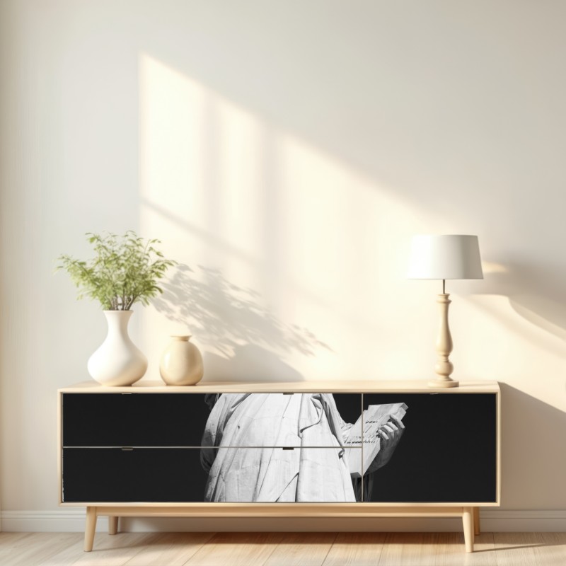 Naklejka repozycjonowalna Statua Wolności w monochromie – Wallissimo® Naklejka repozycjonowalna Statua Wolności w monochromie – Wallissimo®