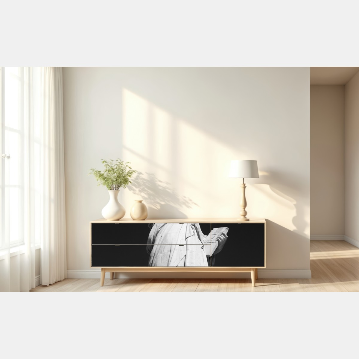 Naklejka repozycjonowalna Statua Wolności w monochromie – Wallissimo® Naklejka repozycjonowalna Statua Wolności w monochromie – Wallissimo®