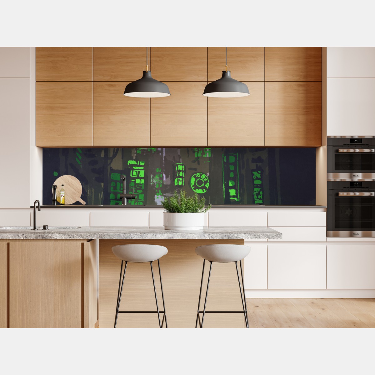 Naklejka repozycjonowalna roboty w neonowej uliczce – Wallissimo® Naklejka repozycjonowalna roboty w neonowej uliczce – Wallissimo®