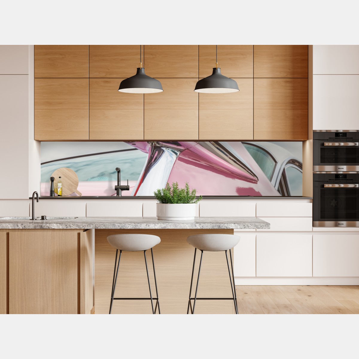 Naklejka repozycjonowalna różowy retro klasyczny samochód płetwa – Wallissimo® Naklejka repozycjonowalna różowy retro klasyczny samochód płetwa – Wallissimo®