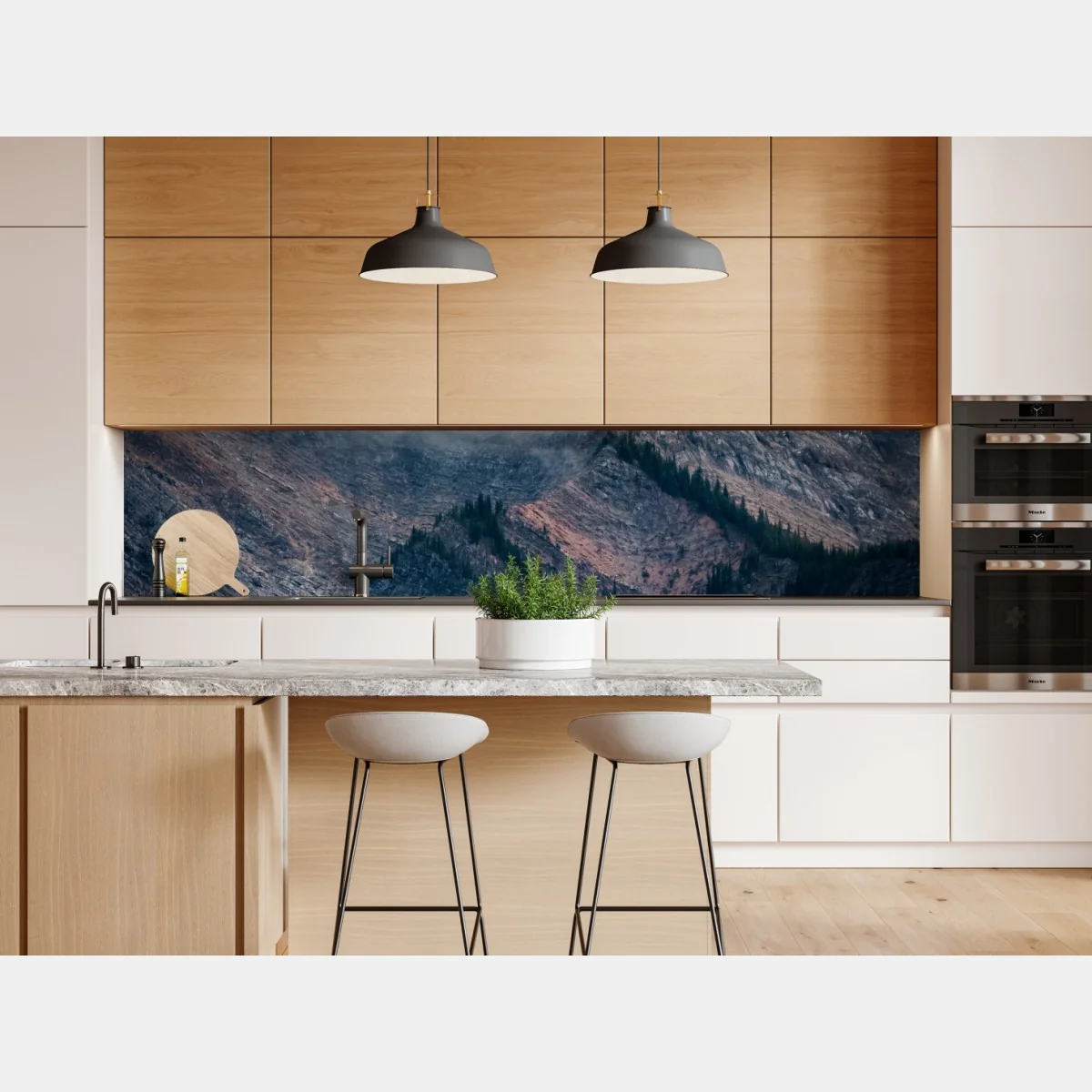 Naklejka repozycjonowalna dramatyczny alpejski szczyt we mgle – Wallissimo® Naklejka repozycjonowalna dramatyczny alpejski szczyt we mgle – Wallissimo®