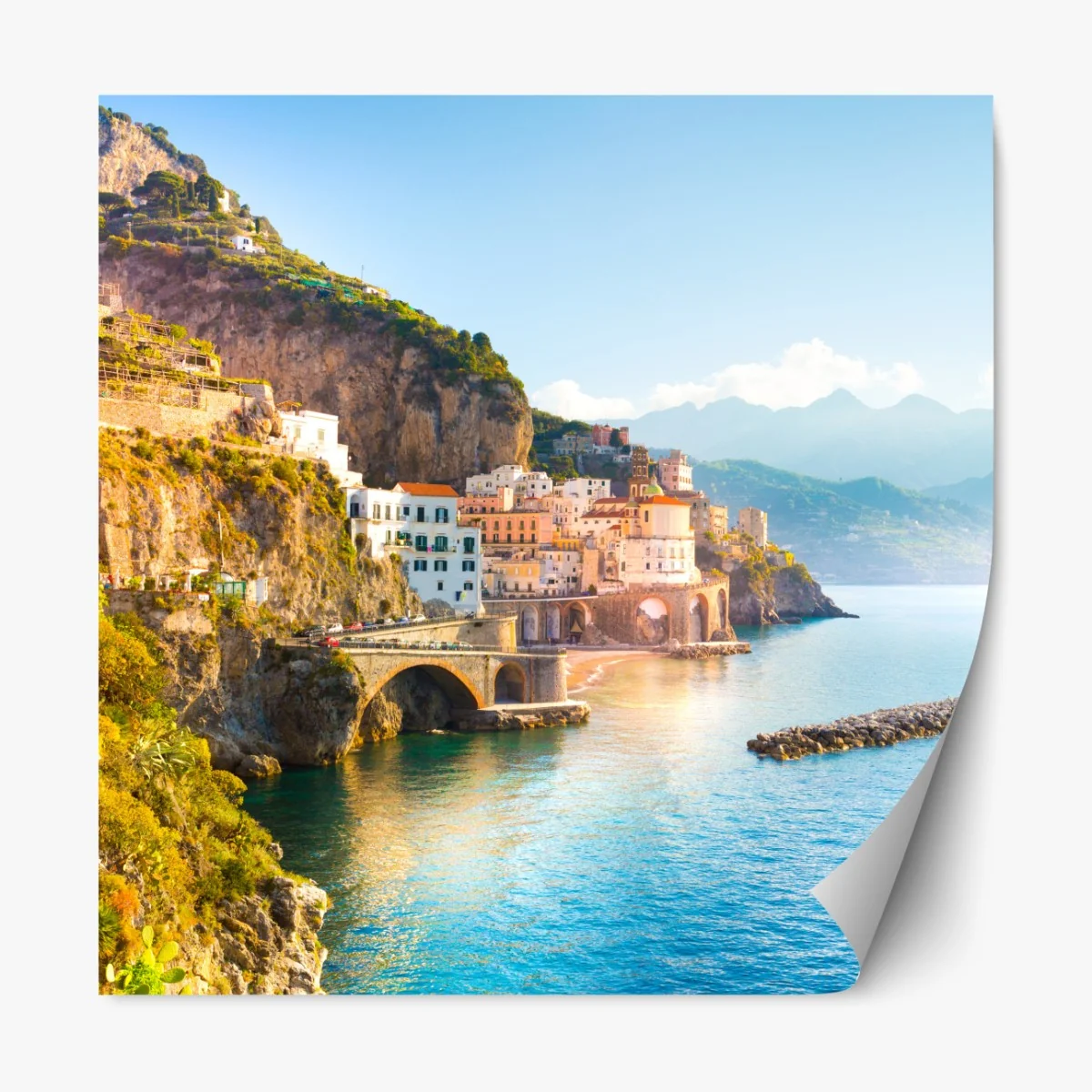 Naklejka repozycjonowalna słoneczne wybrzeże Amalfi – Wallissimo® Naklejka repozycjonowalna słoneczne wybrzeże Amalfi – Wallissimo®