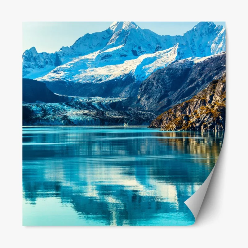 Naklejka repozycjonowalna spokojne turkusowe jezioro górskie