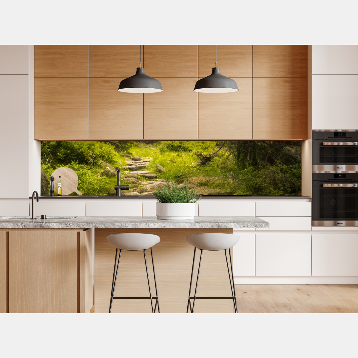 Naklejka repozycjonowalna spokojna leśna ścieżka wśród sosen – Wallissimo® Naklejka repozycjonowalna spokojna leśna ścieżka wśród sosen – Wallissimo®