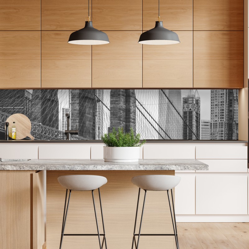 Naklejka repozycjonowalna geometryczna abstrakcja w odcieniach niebieskiego – Wallissimo®