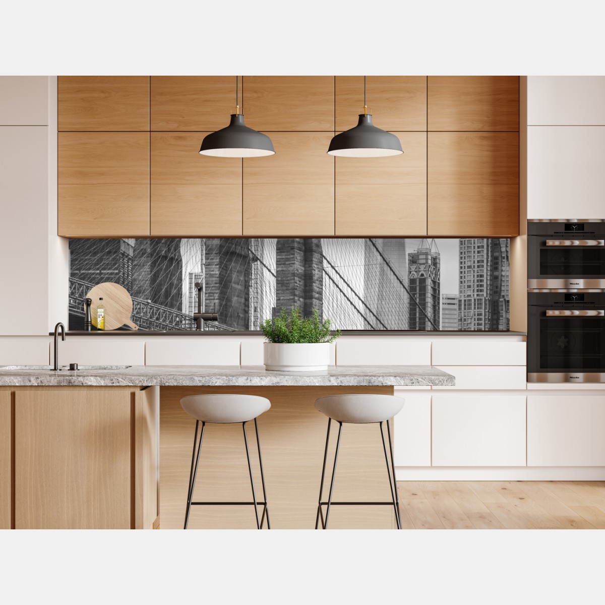 Naklejka repozycjonowalna most brooklyński w czerni i bieli – Wallissimo® Naklejka repozycjonowalna most brooklyński w czerni i bieli – Wallissimo®