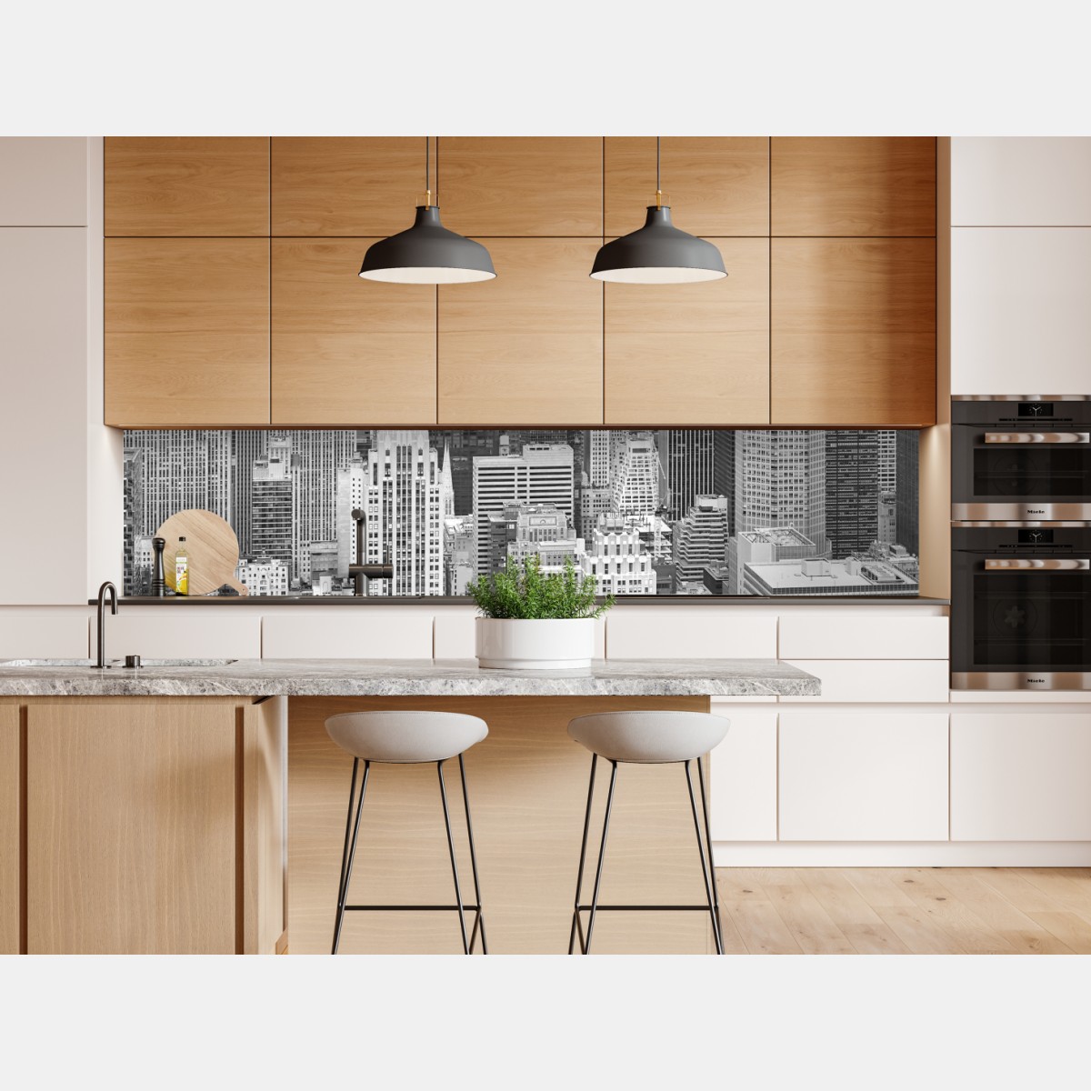 Naklejka repozycjonowalna panorama Nowego Jorku w monochromie – Wallissimo® Naklejka repozycjonowalna panorama Nowego Jorku w monochromie – Wallissimo®