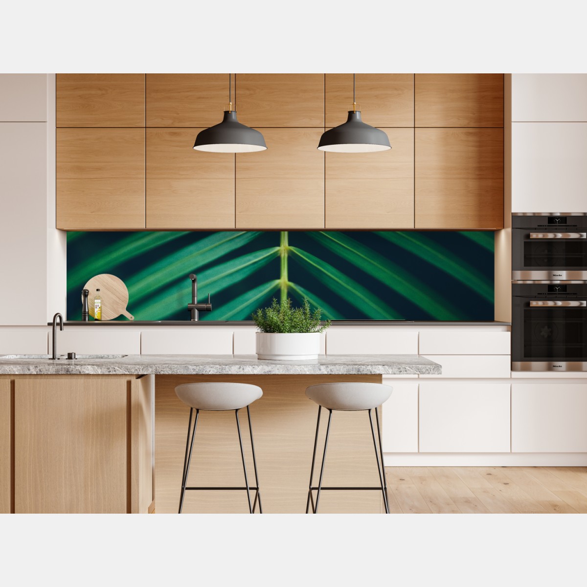 Naklejka repozycjonowalna pionowy liść palmy z bliska – Wallissimo® Naklejka repozycjonowalna pionowy liść palmy z bliska – Wallissimo®