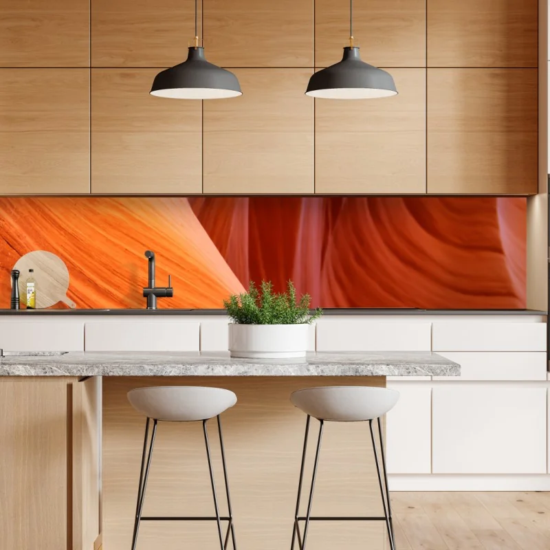 Naklejka repozycjonowalna tropikalna plaża z palmami pod błękitnym niebem – Wallissimo®