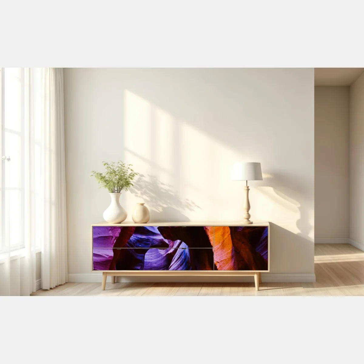 Naklejka repozycjonowalna żywe formacje skalne w wąwozie – Wallissimo® Naklejka repozycjonowalna żywe formacje skalne w wąwozie – Wallissimo®