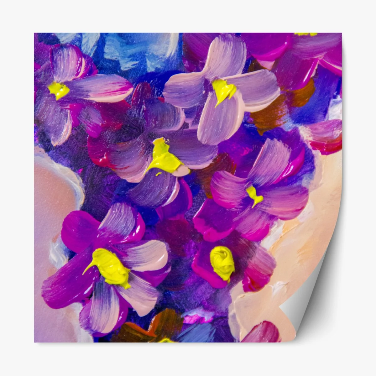 Naklejka repozycjonowalna wibrujący fioletowy bukiet kwiatów – Wallissimo® Naklejka repozycjonowalna wibrujący fioletowy bukiet kwiatów – Wallissimo®