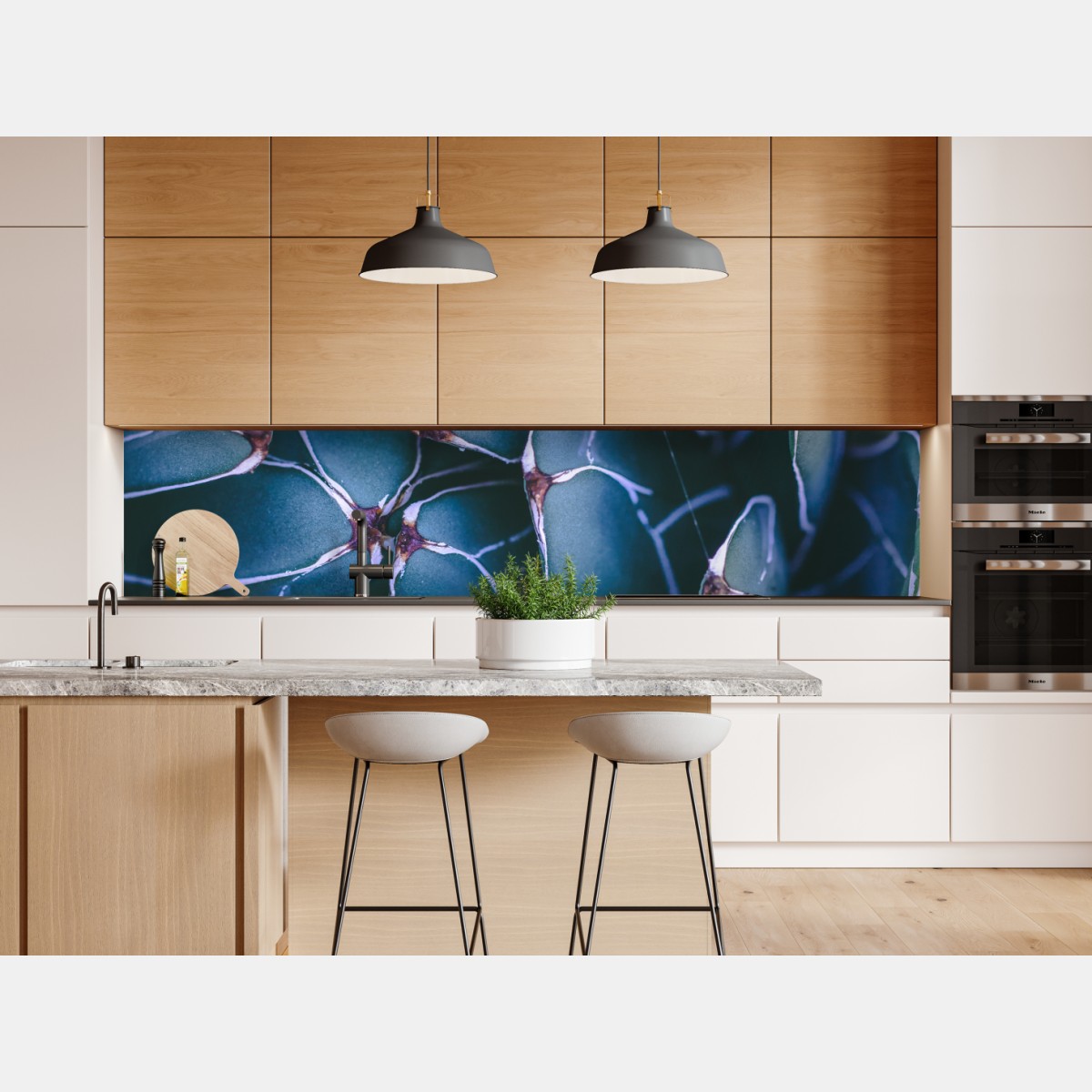 Naklejka repozycjonowalna geometryczne zbliżenie sukulenta w turkusie – Wallissimo® Naklejka repozycjonowalna geometryczne zbliżenie sukulenta w turkusie – Wallissimo®