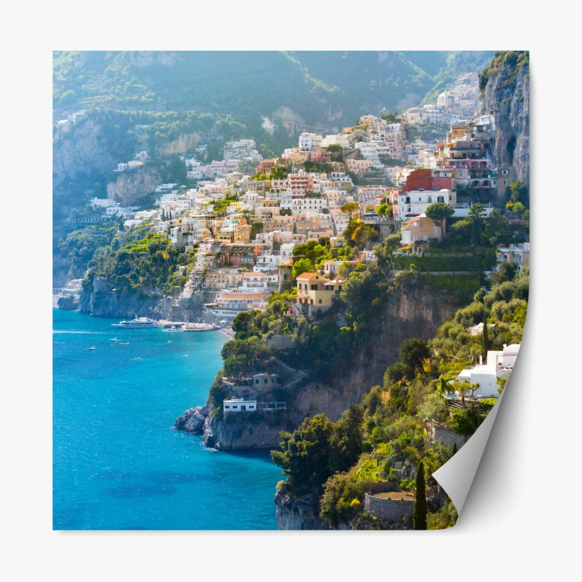 Naklejka repozycjonowalna Positano nadmorski krajobraz z klifu – Wallissimo® Naklejka repozycjonowalna Positano nadmorski krajobraz z klifu – Wallissimo®
