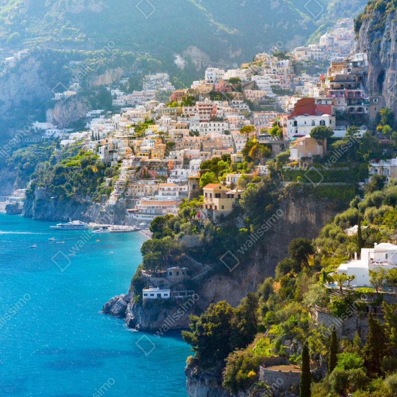Naklejka repozycjonowalna Positano nadmorski krajobraz z klifu – Wallissimo® Naklejka repozycjonowalna Positano nadmorski krajobraz z klifu – Wallissimo®