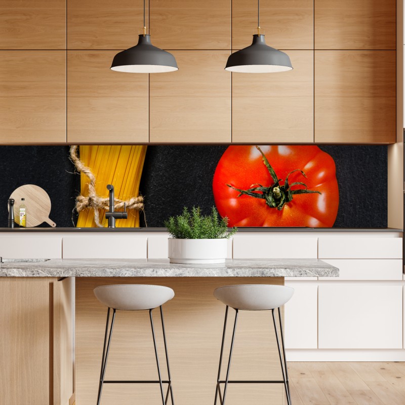 Naklejka repozycjonowalna czerwony botaniczny wzór liści – Wallissimo®