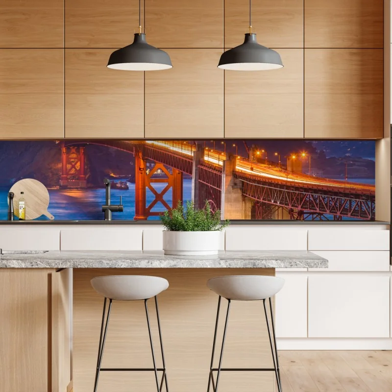 Naklejka repozycjonowalna most Golden Gate o zmierzchu, San Francisco – Wallissimo® Naklejka repozycjonowalna most Golden Gate o zmierzchu, San Francisco – Wallissimo®