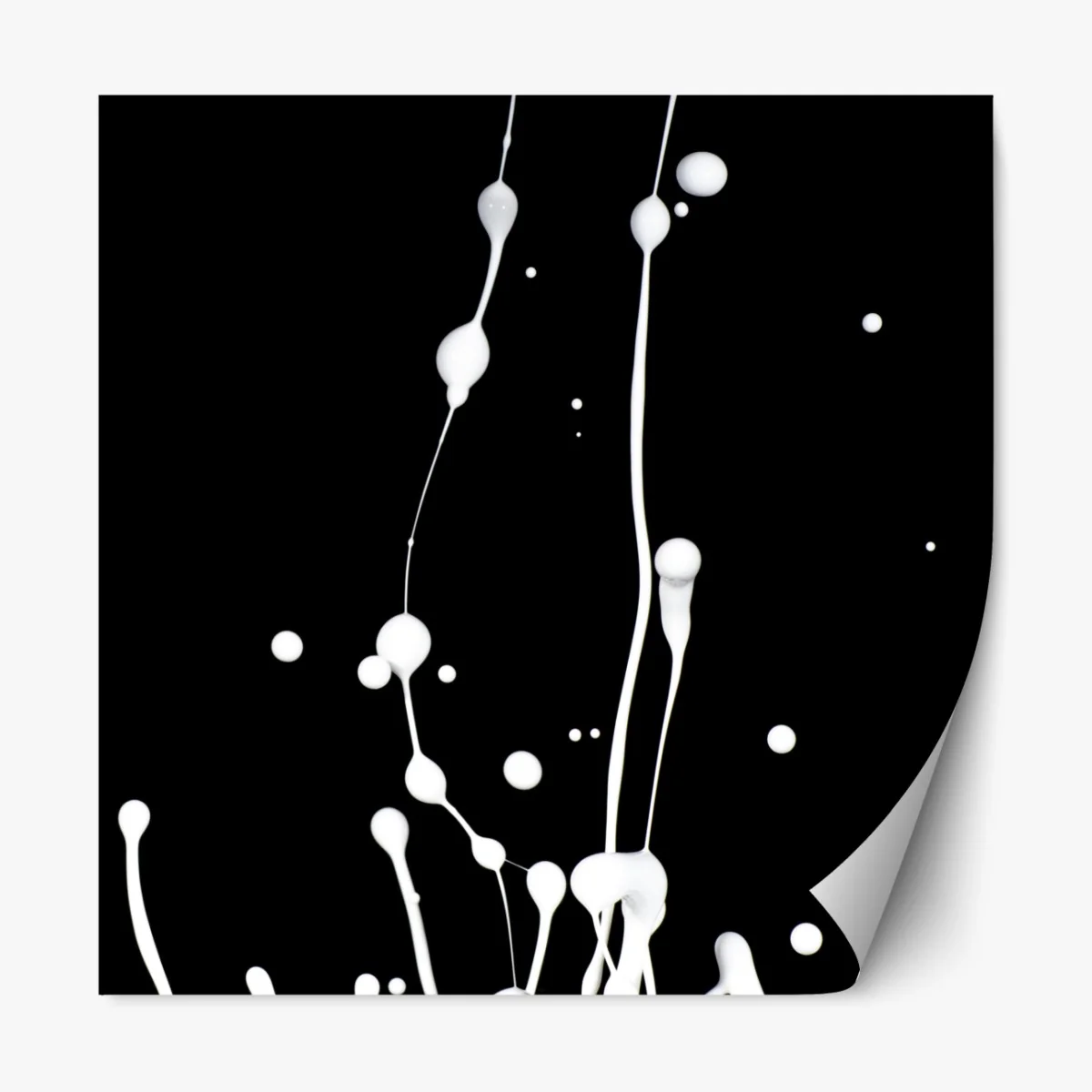 Naklejka repozycjonowalna biały rozprysk na czarnym tle – Wallissimo® Naklejka repozycjonowalna biały rozprysk na czarnym tle – Wallissimo®