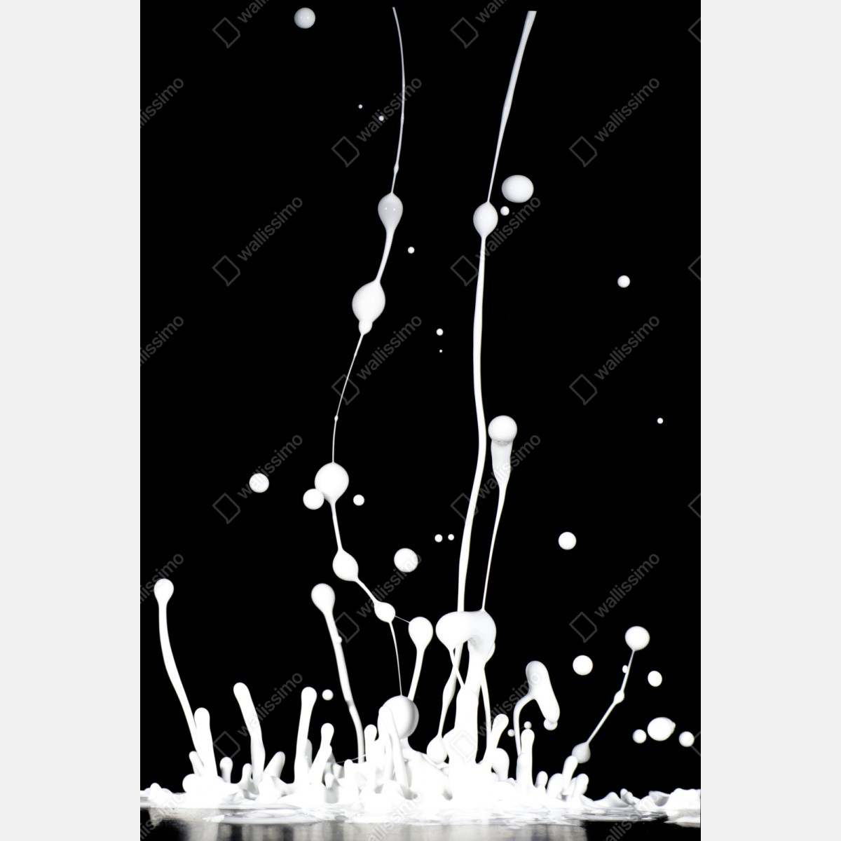 Naklejka repozycjonowalna biały rozprysk na czarnym tle – Wallissimo® Naklejka repozycjonowalna biały rozprysk na czarnym tle – Wallissimo®