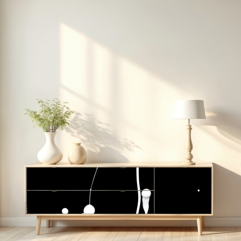 Naklejka repozycjonowalna biały rozprysk na czarnym tle – Wallissimo® Naklejka repozycjonowalna biały rozprysk na czarnym tle – Wallissimo®