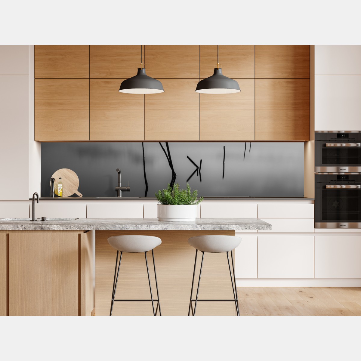 Naklejka repozycjonowalna spokojne monochromatyczne jezioro z odbiciami – Wallissimo® Naklejka repozycjonowalna spokojne monochromatyczne jezioro z odbiciami – Wallissimo®