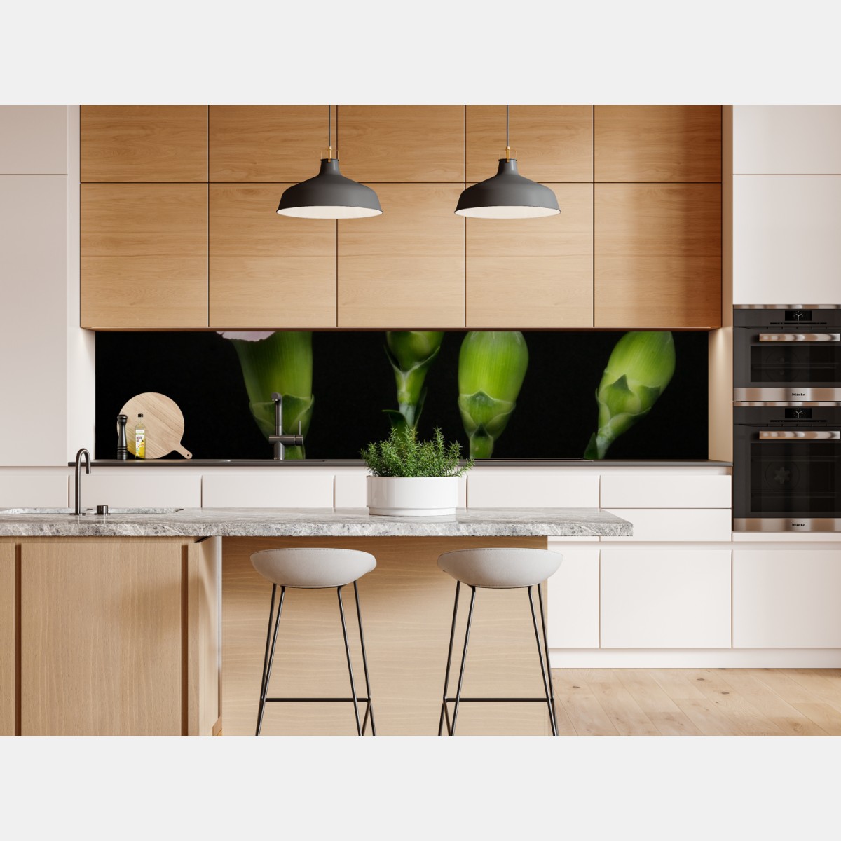 Naklejka repozycjonowalna różowe goździki na czarnym tle – Wallissimo® Naklejka repozycjonowalna różowe goździki na czarnym tle – Wallissimo®