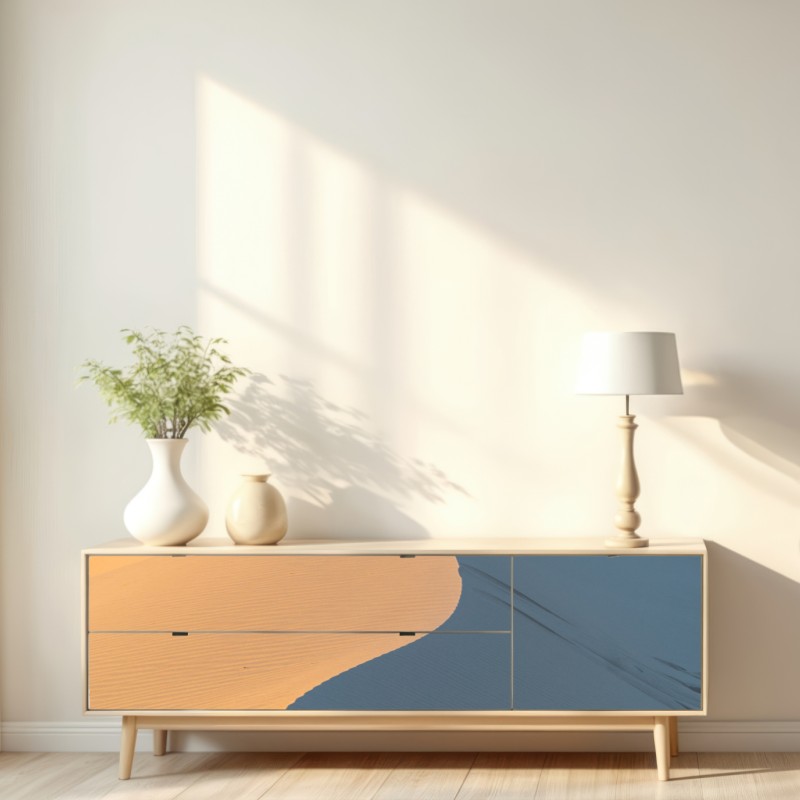 Naklejka repozycjonowalna złote krzywizny wydm – Wallissimo® Naklejka repozycjonowalna złote krzywizny wydm – Wallissimo®