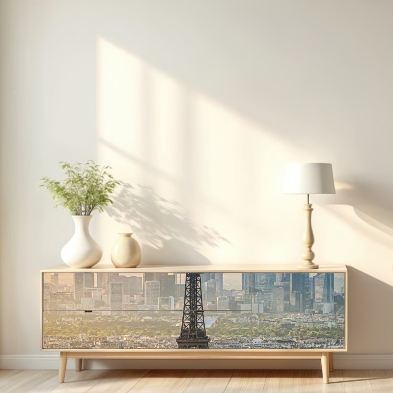 Naklejka repozycjonowalna Paryż panorama z Wieżą Eiffla – Wallissimo® Naklejka repozycjonowalna Paryż panorama z Wieżą Eiffla – Wallissimo®