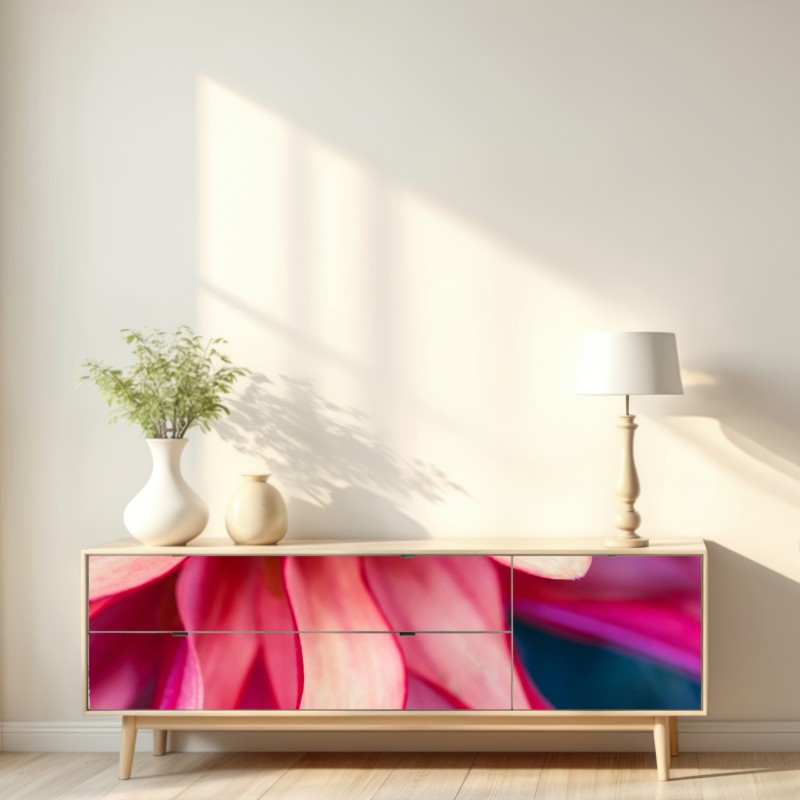 Naklejka repozycjonowalna żywe różowe makro kwiatu – Wallissimo® Naklejka repozycjonowalna żywe różowe makro kwiatu – Wallissimo®