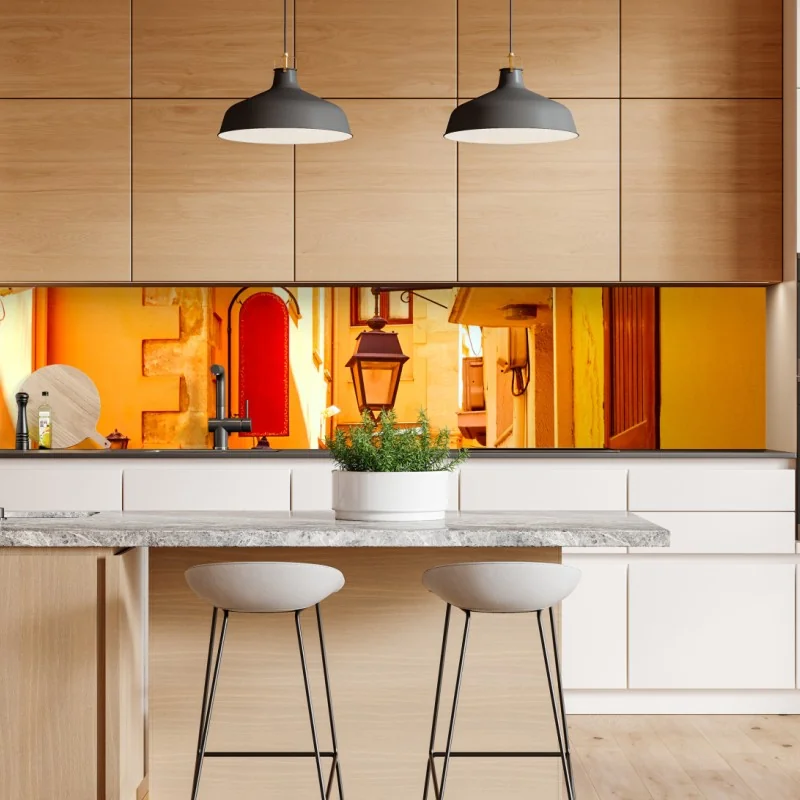 Naklejka repozycjonowalna Szanghaj panorama miasta o zachodzie słońca – Wallissimo®