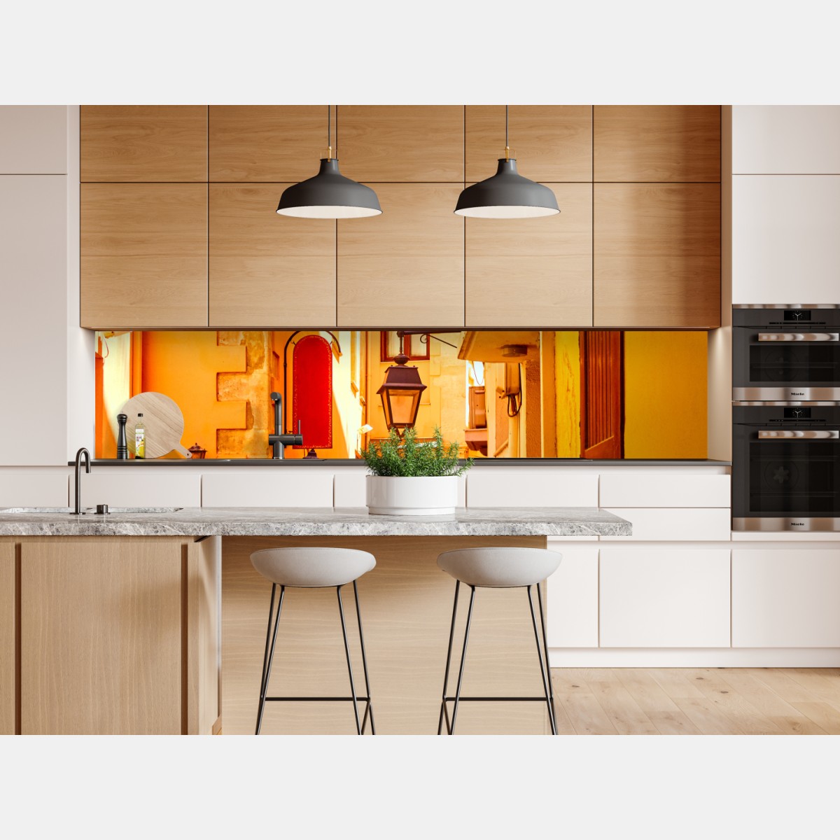 Naklejka repozycjonowalna słoneczna żółta uliczka w Rethymno, Kreta – Wallissimo® Naklejka repozycjonowalna słoneczna żółta uliczka w Rethymno, Kreta – Wallissimo®