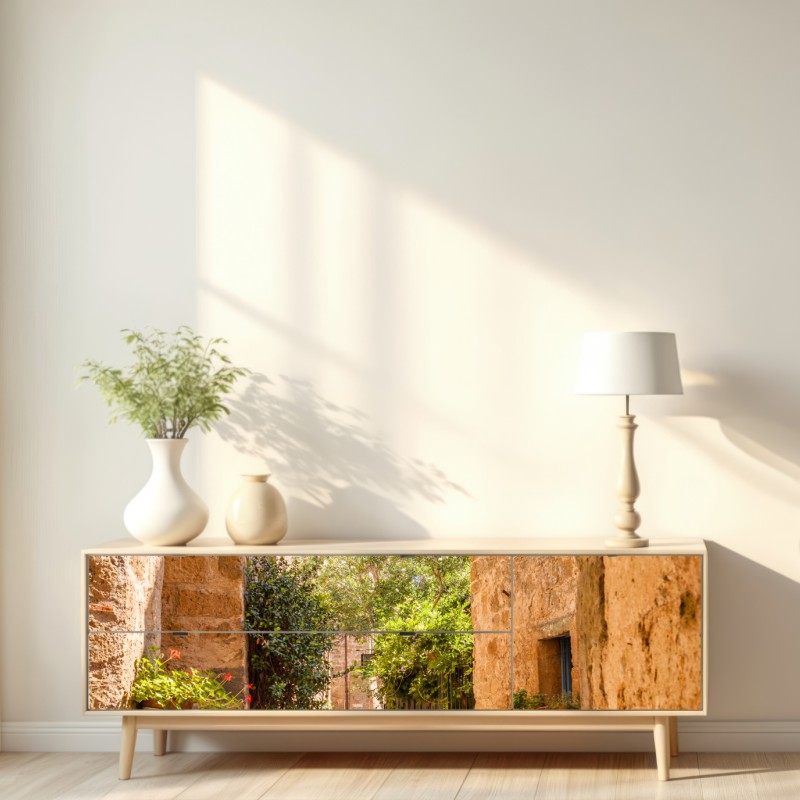 Naklejka repozycjonowalna słoneczna uliczka w Civita di Bagnoregio – Wallissimo® Naklejka repozycjonowalna słoneczna uliczka w Civita di Bagnoregio – Wallissimo®