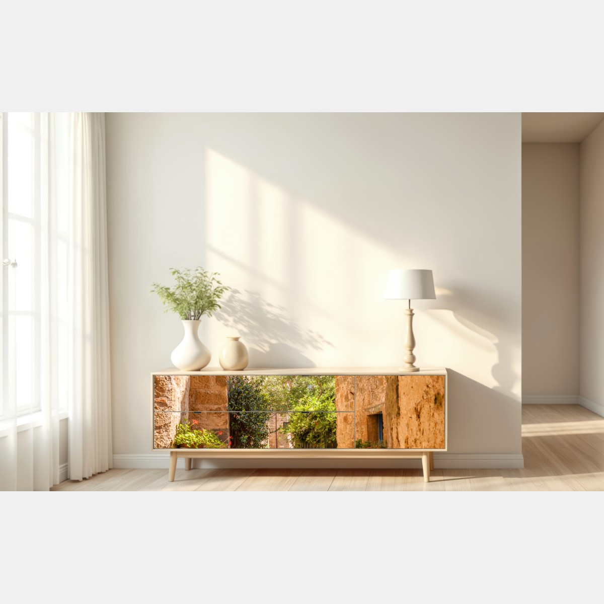 Naklejka repozycjonowalna słoneczna uliczka w Civita di Bagnoregio – Wallissimo® Naklejka repozycjonowalna słoneczna uliczka w Civita di Bagnoregio – Wallissimo®