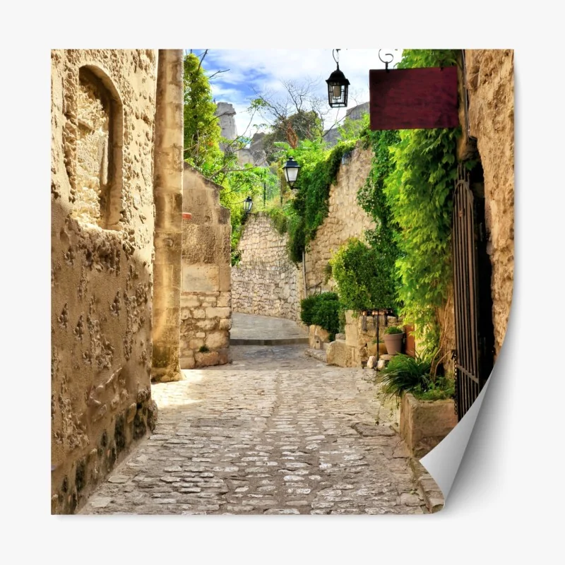 Naklejka repozycjonowalna słoneczna łąka o zachodzie słońca – Wallissimo®