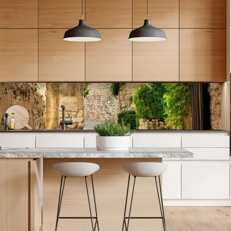 Naklejka repozycjonowalna słoneczna łąka o zachodzie słońca – Wallissimo®