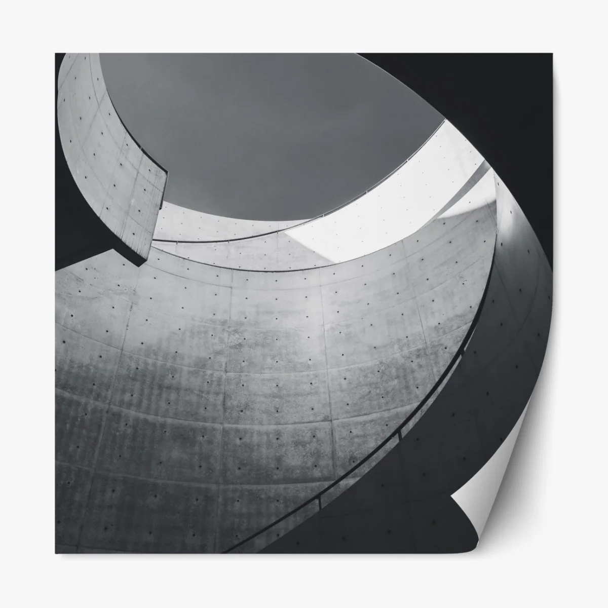 Naklejka repozycjonowalna zakrzywione betonowe schody spiralne – Wallissimo® Naklejka repozycjonowalna zakrzywione betonowe schody spiralne – Wallissimo®