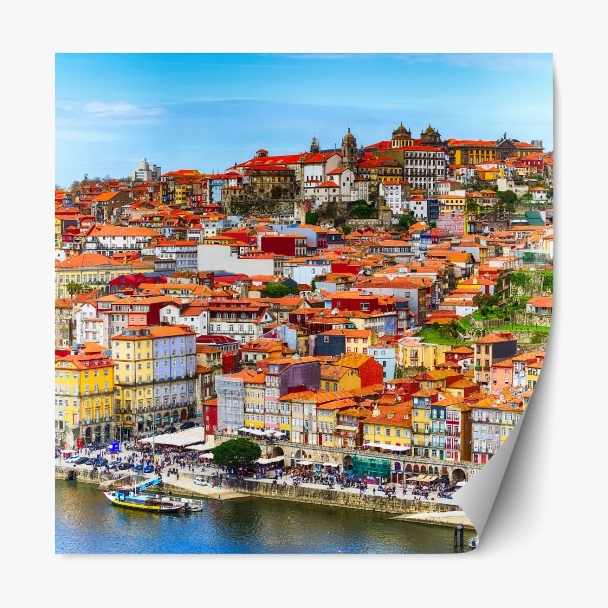 Naklejka repozycjonowalna Porto barwny widok nadbrzeża – Wallissimo® Naklejka repozycjonowalna Porto barwny widok nadbrzeża – Wallissimo®
