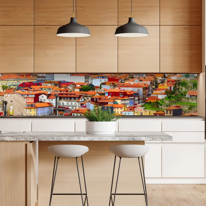 Naklejka repozycjonowalna różowy wzór z flamingami i tropikalnymi liśćmi – Wallissimo®