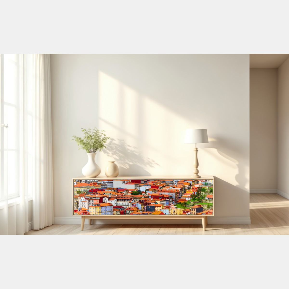 Naklejka repozycjonowalna Porto barwny widok nadbrzeża – Wallissimo® Naklejka repozycjonowalna Porto barwny widok nadbrzeża – Wallissimo®