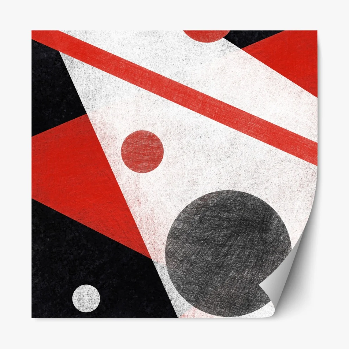 Naklejka repozycjonowalna geometryczna abstrakcja w czerwieni i czerni – Wallissimo® Naklejka repozycjonowalna geometryczna abstrakcja w czerwieni i czerni – Wallissimo®
