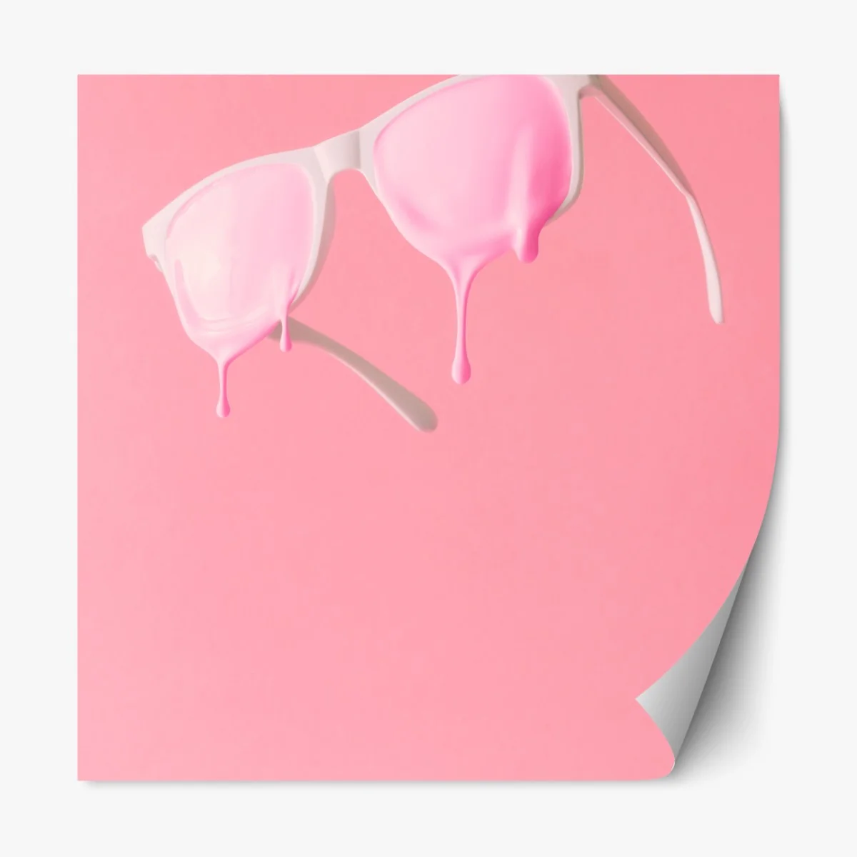 Naklejka repozycjonowalna topniejące różowe okulary – Wallissimo® Naklejka repozycjonowalna topniejące różowe okulary – Wallissimo®